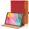 Hülle für Samsung Galaxy Tab A 10,1 Zoll T510/T515 2019 PU Leder Schutzhülle mit Tasche und Stifthalter, Auto Schlaf/Aufwach Funktion Smart Cover mit Stand Funktion - Rot