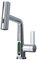 Robinet de cuisine, robinet d'évier rétractable intelligent tout en cuivre, robinet de salle de bain numérique à changement de couleur de la température de l'eau, trois modes de bec (couleur : D,
