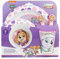 Microwave Safe 5pcs Character Animation 2023 Cartoon Dinner Tableware Set Plate, Bowl, Cup, Fork, Spoon BPA Free re-usable Plastic (Paw Patrol Girl Skye)