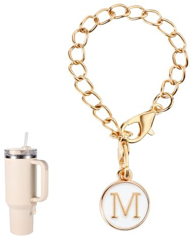 Letter Charm Accessories for Stanley Cup, Letter Charm Accessories Personalized Name ID Letter Handle Charm Letter Charm for Stanley Tumblers (Letter M)