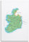 YBHF Irland-Karte-Poster, Wandkunstdruck, Retro, ästhetisch, Raumdekoration, Bürodekoration, 30 x 45 cm, ungerahmt