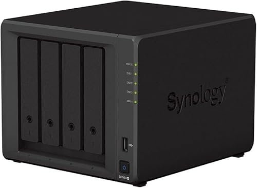 Synology DS923+ - Discstation NAS a 4 bay (AMD Ryzen™ 4 thread R1600 dual-core 4 GB Ram 2 porta LAN RJ-45 1GbE) da 16 TB con 4 dischi rigidi Synology Plus serie (HAT3300-4T)