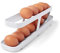 2 Tier Refrigerator Egg Rack - Rolling Egg Dispenser and Storage Container For Kitchen Fridge Organization
