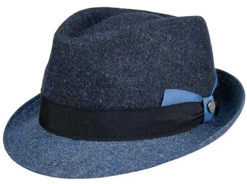 LIERYS Classic Twotone Trilby Wollhut Fedora Stil Meliert Mehrfarbig Made in Italy Damen Herren Herbst Winter