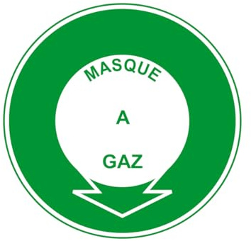 E601 - Gasmaske - Schild und Sicherheits- & Evakuierungsbeschilderung - Abmessungen nach Wahl- Norm ISO 7010