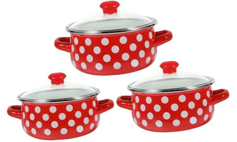 Cabilock 1 Juego Olla Esmalte Olla Cocina Vintage Cacerola Leche Ollas Horno Olla Esmalte Ollas Esmalte Olla Leche Esmaltada Olla Cazuela Lavabo Esmalte Bebé Binaural