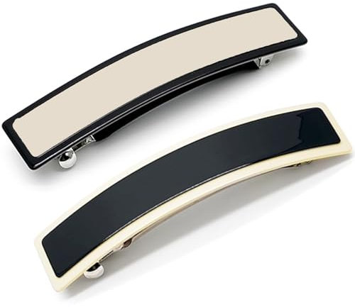 2 Stücke Damen Vintage Haarspange, Patentspange Haarspangen Klassische Haarklammer Französische Starke Automatische Haarclips Haarkamm Barrette Haarschmuck Hair Clips für Dickes Dünnes Langes Haar