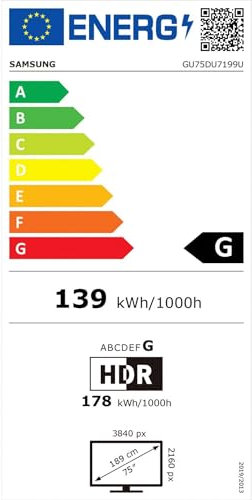 Samsung GU75DU7199U 190,5 cm (75) 4K Ultra HD Smart TV Wifi Noir