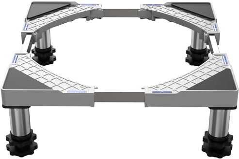 DEWEL Base Lavatrice Per Frigorifero Zoccolo Lavatrice Regolabile Per Asciugatrice e Congelatore, Carico 350kg, Larghezza Regolabile 44,5-67cm, Aumento Altezza 18cm-22cm, Coloro: Bianco