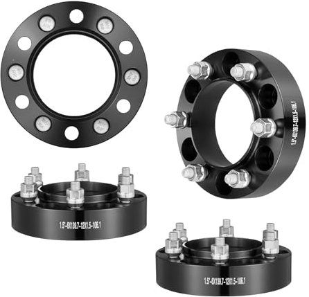 VEVOR Spurverbreiterungen, 1,5 Zoll 6 x 5,5 Zoll Radadapter, 6 Radbolzen, geschmiedet, 106,1 mm Bohrung, nabenzentrische M12 x 1,5 Bolzen-Abstandshalter, passend für Toyota und Lexus 1996–2022
