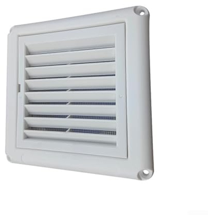 Louvre Vent White, Plastic Louvre Air Vent With Flyscreen, 4 Inch Dryer Vent Cover, ed To Brick, Wall, Door
