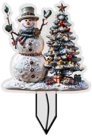 Deko-Gartenstecker,Weihnachts- -Stecker für den Außenbereich | Weihnachtsschilder für den Außenbereich, flach, für den Außenbereich | Acryl-Gartenpfahlschilder, Hofdekorationen für