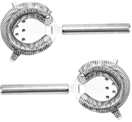 Yicoovey Lot de 2 passoires à cocktail doseur à cocktail - Passoire de qualité supérieure - En acier inoxydable - Accessoire de bar de qualité supérieure - Compatible avec tous les shakers et