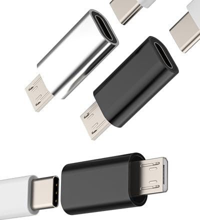 Adaptador de carga USB C hembra a Micro USB macho (3 paquetes)tipo C datos cable conector USB-C a microusb Android móvil tipo c jack adaptadores compatible para Samsung S7 S6 S7Active Note4 Note5 A7