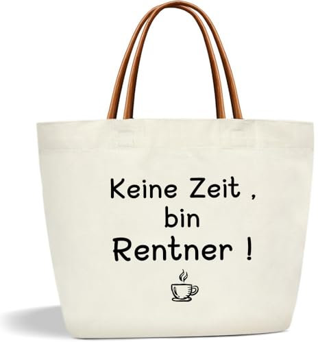 Rentner Tasche, Stofftasche zum Einkaufen Canvas Tragetasche Baumwolltasche Tote Bag Handtasche, Ruhestand Geschenk Rente Geschenk Frau Abschiedsgeschenk Kollegin zum Renteneintritt Pensionierung