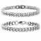 DIVINA VITAE 2 Stück Herren Armband Edelstahl Armbänder Panzerkette 19 cm Gliederarmbänder Silber Herrenarmbänder für Männer Jungs Kubanische Armband Geschenke für Papa Bruder Ehemann