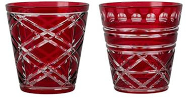 Baci Milano Set 6 tumbler bicchieri acqua in vetro collezione Sole Mio rosso ø 8,2 x h 8,5 cm