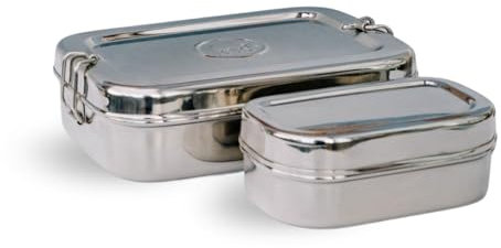 Elephant Box Jumbo Two-in-One Lunchbox - 1200ml with 350ml Snack Pod, Stainless Steel Food-Grade Container for Sandwiches and Sides