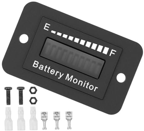 NUOBESTY 1 Satz Stromzähler Zubehör Für Golfwagen Batterie Level Batterieprüfer Tester Akku Zubehör Batterie Messgerät Batterieversorgung Elektronisches Bauteil Black