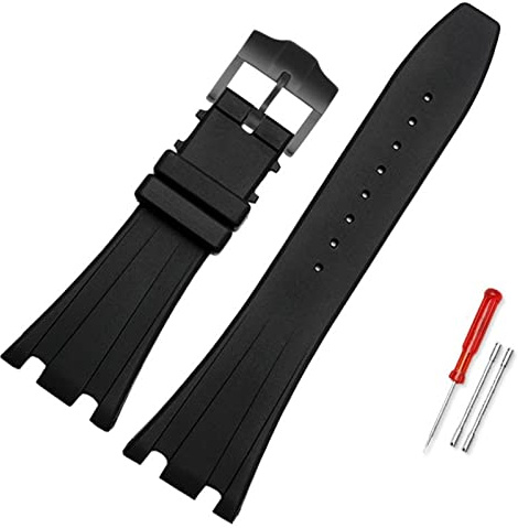 KGFDSGDS 28mm Schwarz Weiches Silikon Gummi Uhrenarmband Armband Armband Für AP ROYAL Oak Armband Gürtel 40mm 42mm
