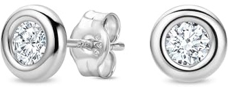 OROVI Ohrringe Gold, 14 k(585) Gelbgold/Weißgold, Diamant Ohrstecker 0.12 Ct/ 0.20 Ct/ 0.50 Ct, Ohrringe Männer/Damen, Ohrstecker Gold, Schmuck Damen, Hypoallergener Schmuck, inkl. Edler Schmuckbox