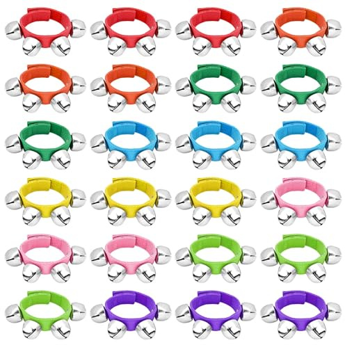 BOUBONI 24 Stücke Weihnachten Jingle Bells Glöckchen Sound Geeignet für Kinderpartys Spielzeug (Mehrfarbig)