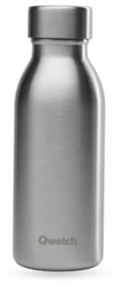 Qwetch - Bouteille Isotherme 350 ml Inox Brossé - ICON - Gourde Ultra-Compacte & Élégante en Inox Recyclé - 24h Froid/12h Chaud - Étanche & Nomade