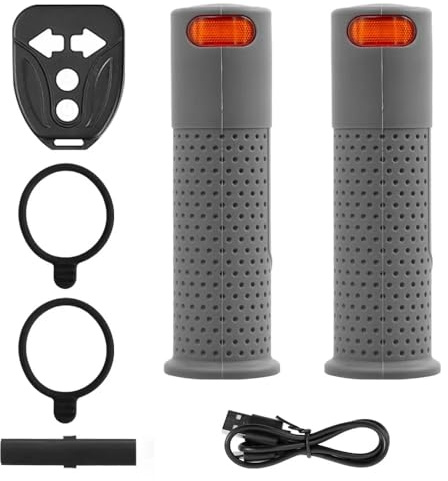 EaseSunny Elektroroller-Lenkergriffe mit Blinkleuchten für Xiaomi M365 Pro 1S Pro 2 Mi3, rutschfeste Silikon-Lenkerenden mit LED-Anzeigen