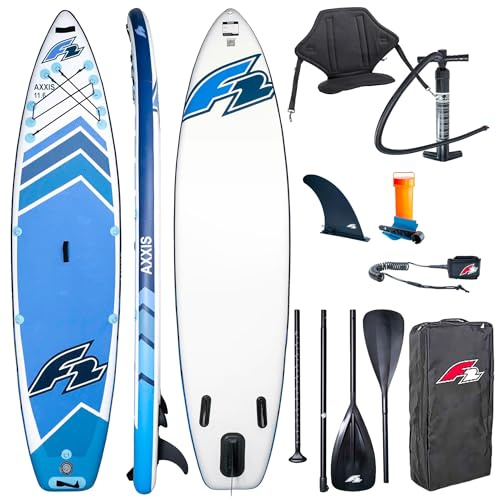 Campsup F2 AXXIS 10'5 Touring SUP Board aufblasbar, Stand Up Paddling Set mit Kajaksitz, 2-in-1 Paddel, Light Blue, 320 x 82 x 15 cm, bis 140 kg