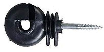 100x Ringisolator Standard - aus schlagzähem Kunststoff - Ringisolatoren zum Eindrehen in Holzpfähle - durchgehende Stütze