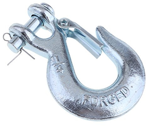 Gancio per Verricello con Blocco di Sicurezza, Gancio per Cavo Dell'argano - Argento 1/4