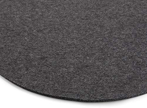 Modulor Filz-Sitzauflage für Stühle, rundes Sitzkissen aus 100% Wollfilz, auch als dekoratives Tischset geeignet, 33 cm im Durchmesser (Anthrazit meliert)
