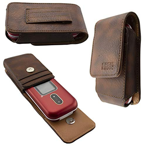 caseroxx Ledertasche mit Gürtelschlaufe für Doro 6060, Tasche (Ledertasche mit Gürtelschlaufe in braun)