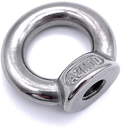 5 Stk. M10 Ringmutter V2A [ V4A / V2A Wählbar M6 M8 M10 M12 | INOX V4A A4 AISI 316 V2A A2 AISI 304 Rostfrei ähnl. DIN 582 (M10, V2A)