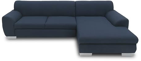 DOMO. collection Ecksofa Nika, Sofa mit Schlaffunktion in L-Form, Eckgarnitur, moderne Polsterecke, Eckcouch, Schlafsofa, 277 x 156 x 78 cm (BxTxH), blau