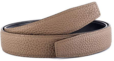 Vatee's Damen/Herren Echtleder-Ersatz-Gürtelriemen ohne Schnalle 32mm breit 120cm lang Khaki