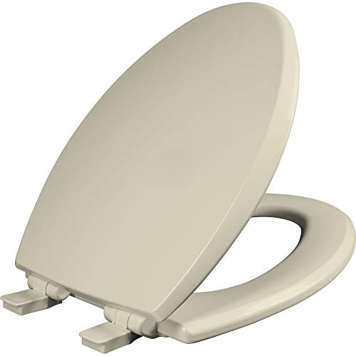 Mayfair 1847SLOW 006 Kendall Slow-Close, Removable Enameled Wood Toilet Seat That Will Never Loosen, Bone, Elongated