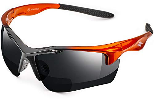 ToolFreak Rebel Magnified Bifocal Reading Safety Glasses for Work and Sport, Wraparound Lenses with Impact and U6 UV Protection, ANSI z87+, Case, Neck Cord, Pouch Black Size: universal