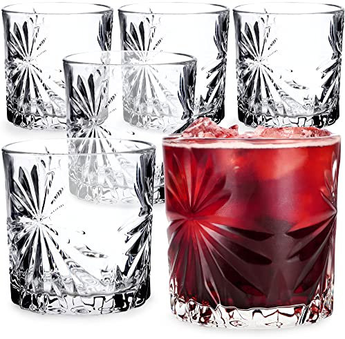 KADAX Trinkgläser, 6er Set, Wassergläser, Saftgläser aus Glas, Gläser für Wasser, Drink, Saft, Party, Garten, Universalgläser, Cocktailgläser, Getränkegläser, modernes Design (300ml, Sonne)
