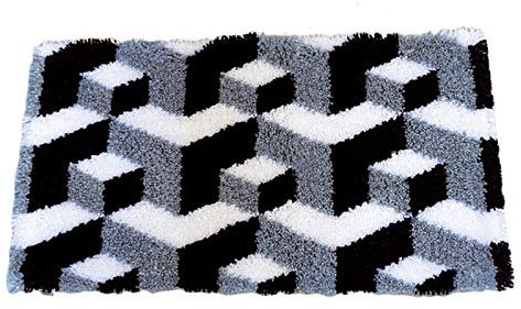 DIY Latch Hook Kits Rug, Carpet Cushion Crochet Kits, Rug Making Crafts for Kids Adults with Printed Canvas Pattern, 52 x 38 cm (Color : 3D Ladder)