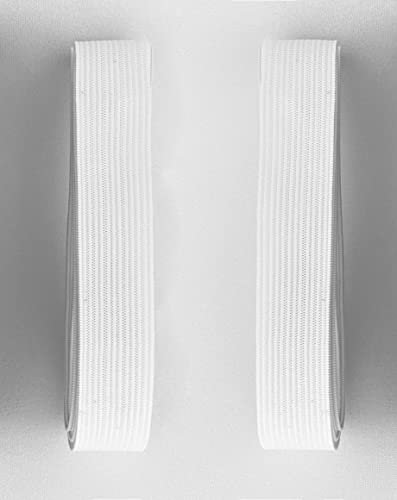 Pack de 2 Cintas Elásticas de 2M x 20mm, Banda Elástica Plana, Goma Elástica de Costura, (2uds. 20mm x 02m)