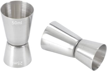Japanese Style Jigger Misurino Doppio 25/50 ml Professionale Acciaio Inox Inossidabile Argento Shaker Bevande Drink Cocktail Bar Lounge Casa Feste Party Vino Stile Spirito Barista