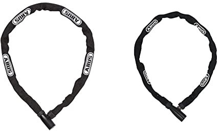 ABUS Kettenschloss Steel-O-Chain 4804K – Fahrradschloss aus Spezialstahl – 75 cm – Schwarz & Kettenschloss 1500 Web – 4 mm dicke Rundkette - ABUS-Sicherheitslevel 3 – 60 cm – Schwarz