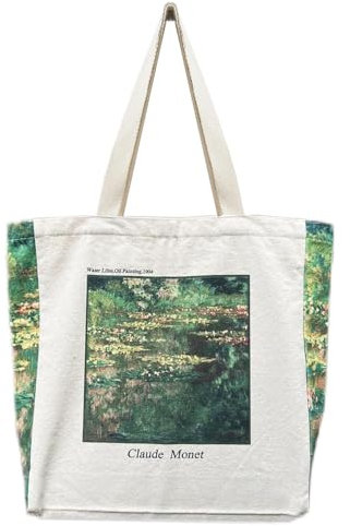BROADREAM Jutebeutel Bedruckt Vintage, Jute Beutel, Einkaufstasche Bag, Canvas Tote Bag Aesthetic Vintage Taschen Groß Umhängetasche Stofftaschen für Damen Uni Arbeit