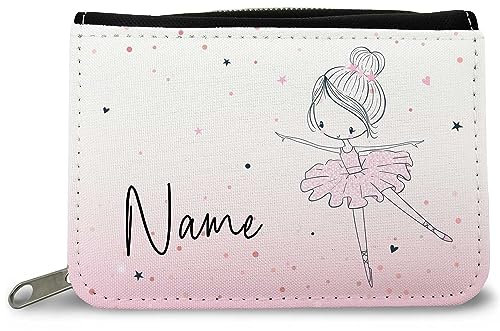 GRAVURZEILE Bedruckte Geldbörse - Ballerina Design - Personalisiert mit Name - Geschenk für Kinder & Teenager für Taschengeld Fahrkarte - für Jungen Mädchen Schüler zum Geburtstag Einschulung
