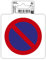Exacompta - Réf. 67057E - 1 pictogramme adhésif rond DÉFENSE DE STATIONNER - En vinyle PVC traité anti-dérapant - Finition brillante - Diamètre : 10 cm - Coloris : rouge