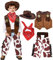 Tacobear Cowboy Kostüm Kinder mit Bandana Halstuch Hut Weste Hose Western Cowboy Cosplay Set Fasching Karneval Halloween Kostüm für Jungen (M, 6-7 Jahre)