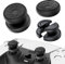 PlayRealm No Falling Off Daumenstick-Verlängerung und Silikon-Griffabdeckung, 2 Sets für PS5 & PS4 Controller (Turbo Black)