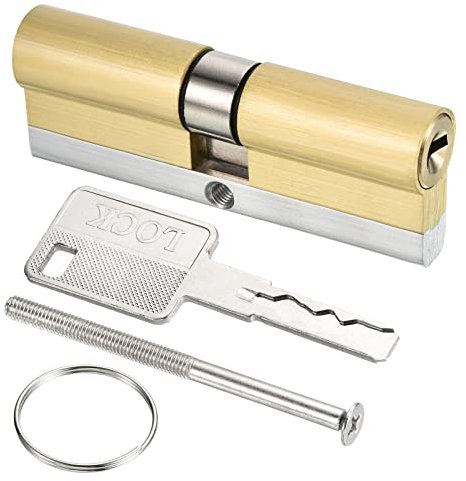 PATIKIL 42.5/42.5 (85mm Totale) Europeo Doppia Serratura Cilindro, Porta Cilindro Serratura con 8 Chiavi per Legno Porte, Alluminio Porte