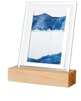 DAZZLEEX Quicksand Peinture Veilleuse Sable Image 3D Sable Motion Art Sandcape in Motion Move Sand Frame Ornement Bleu